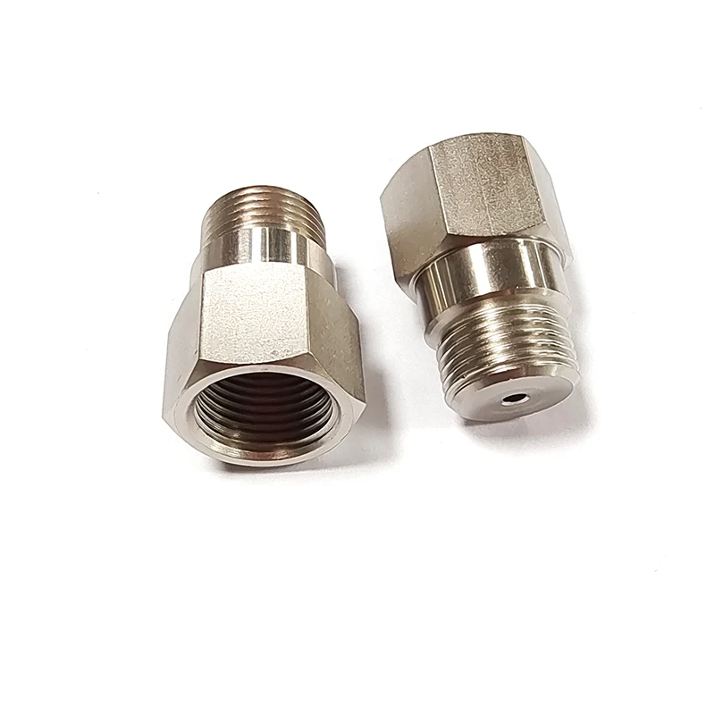cnc turning auto steel part Car oxygen sensor Oxygen sensor expander  - 43mm length 3mm hole plating nickel