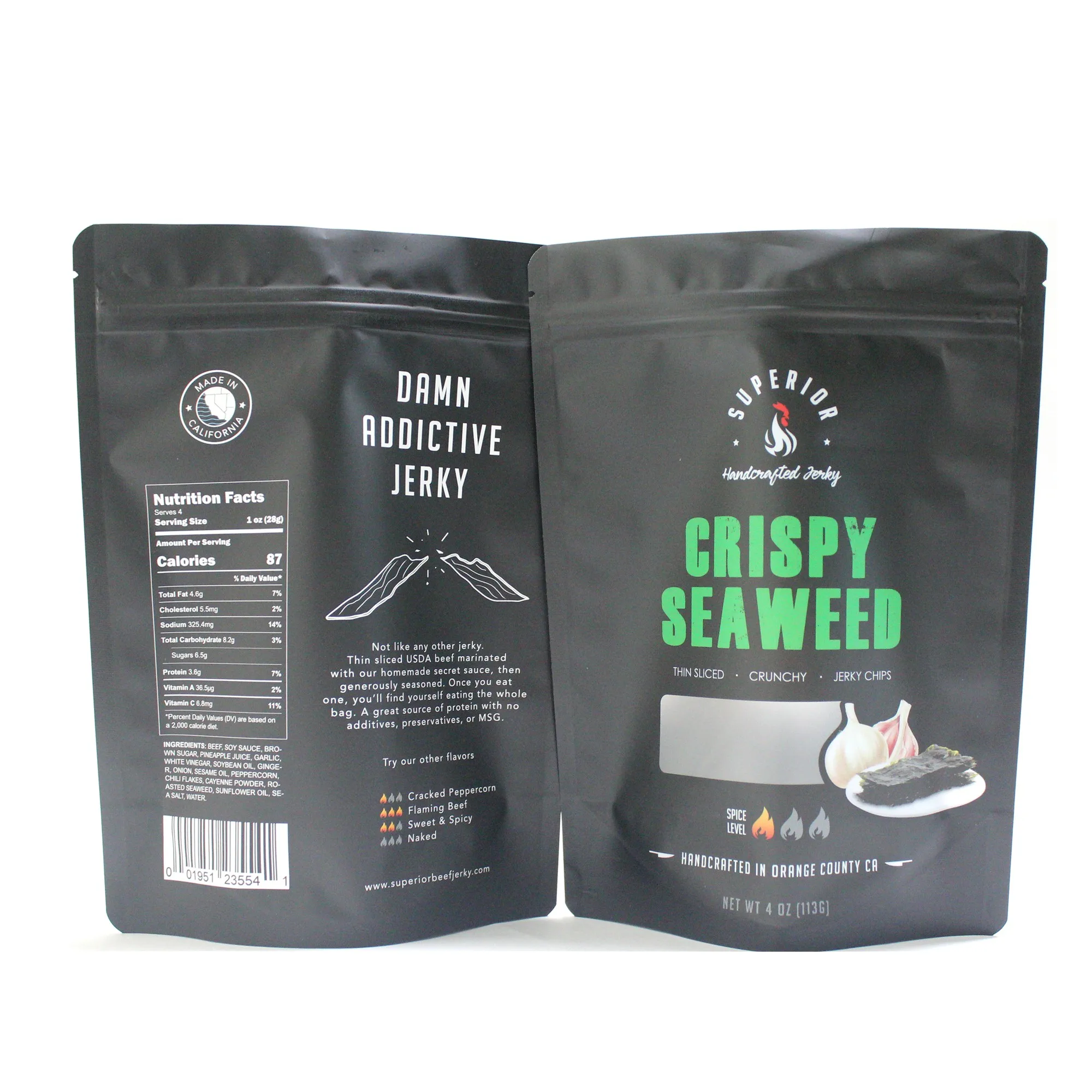 MOQ 500pcs high quality clear window beef meat packaging bag with zip lock