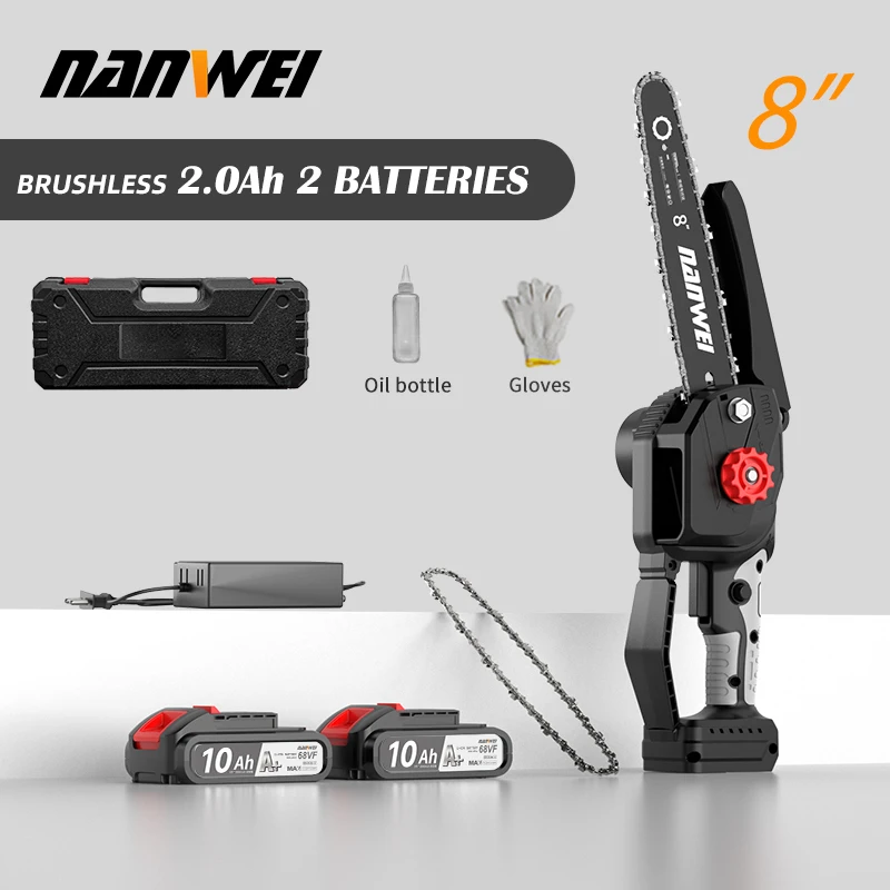 8/6 Inch Chain Saw Portable Electric Pruning Saw Rechargeable Small Woodworking Mini Electric Saw Garden Log