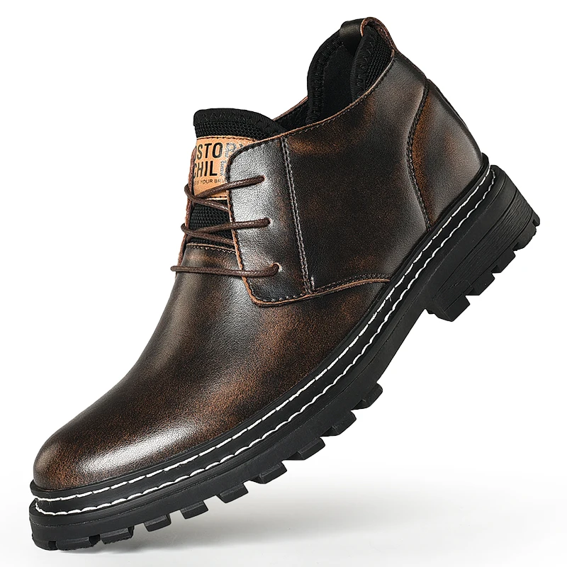 Factory Supply 4 Seasons Handmade Genuine Leather Lace Up Men Casual Business Office Shoes
