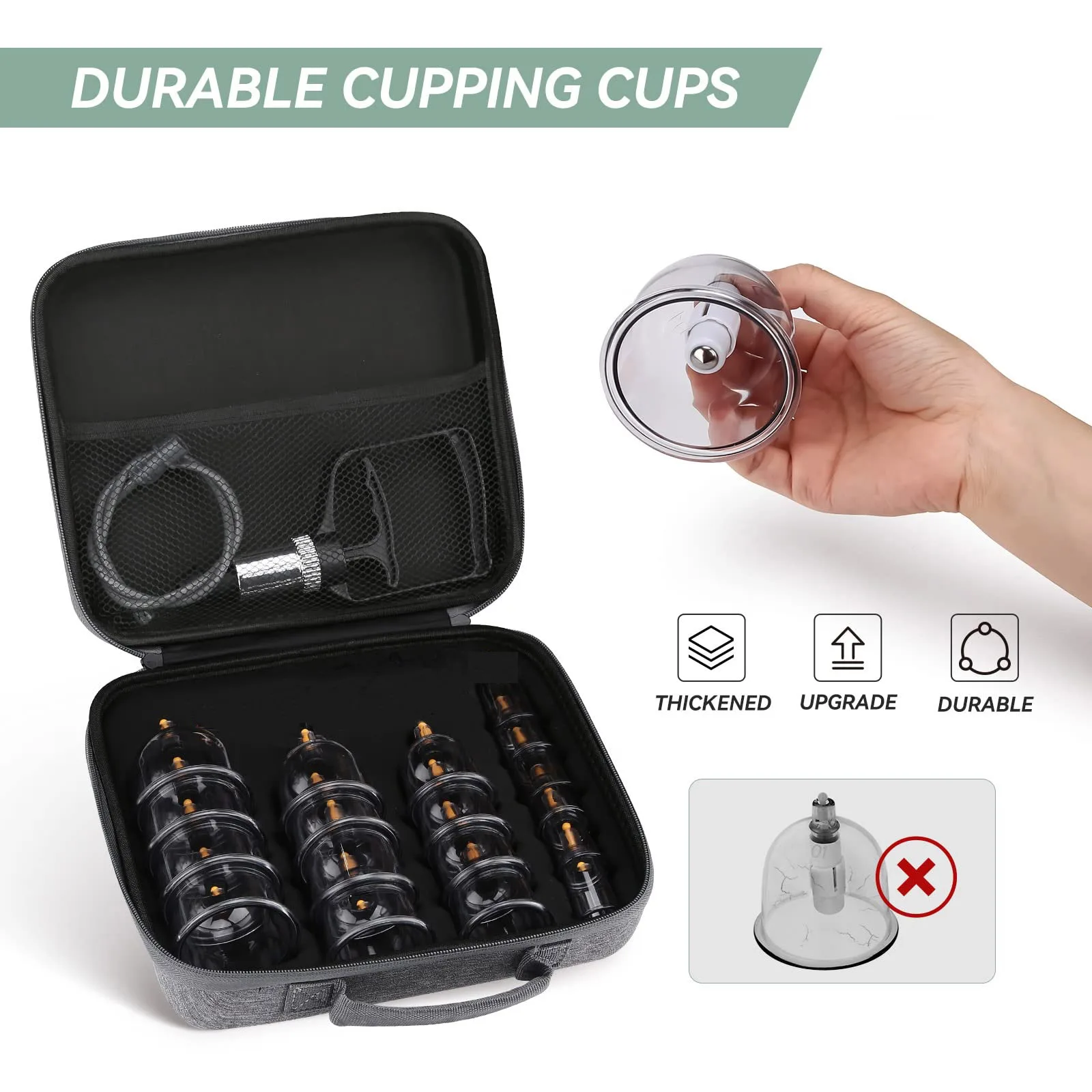AH Therapy Cupping Tool Hijama Cups Wholesale OEM Gift Box 20PCS Hijama Suction Cup Ventosa Massage Cupping Therapy Set