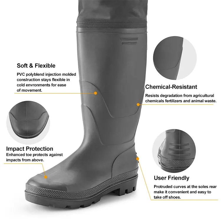 New Design Breathable Ripstop Stocking Underwater Durable Waterproof Safety Operation Fashion Fishing Chest Waders With Logo