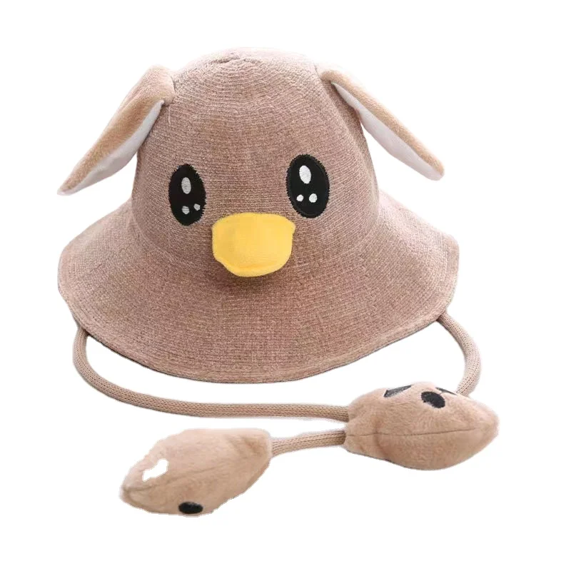 Funny Duckie Hat With Moving Ears Cartoon Duck Ears Beanie Hat Chenille Knitted Airbag Cap Party Costume Birthday Gift Toy Hats