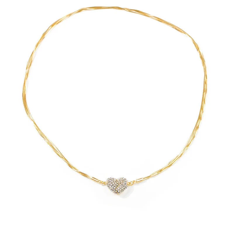 High Grade Heart Shaped Magnetic Love Necklace for Women Niche Design Chain Love Heart Pendant Necklace