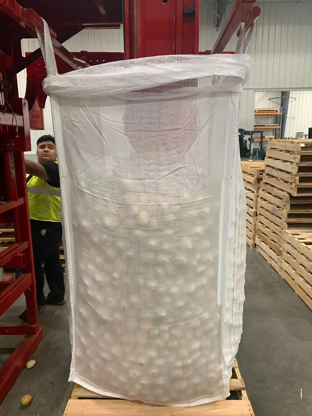 EGP Factory Firewood Super Sack FIBC 1000-2000kg Bulk Jumbo Bag u-panel Breathable Firewood Can Loading Flat Bottom Discharge