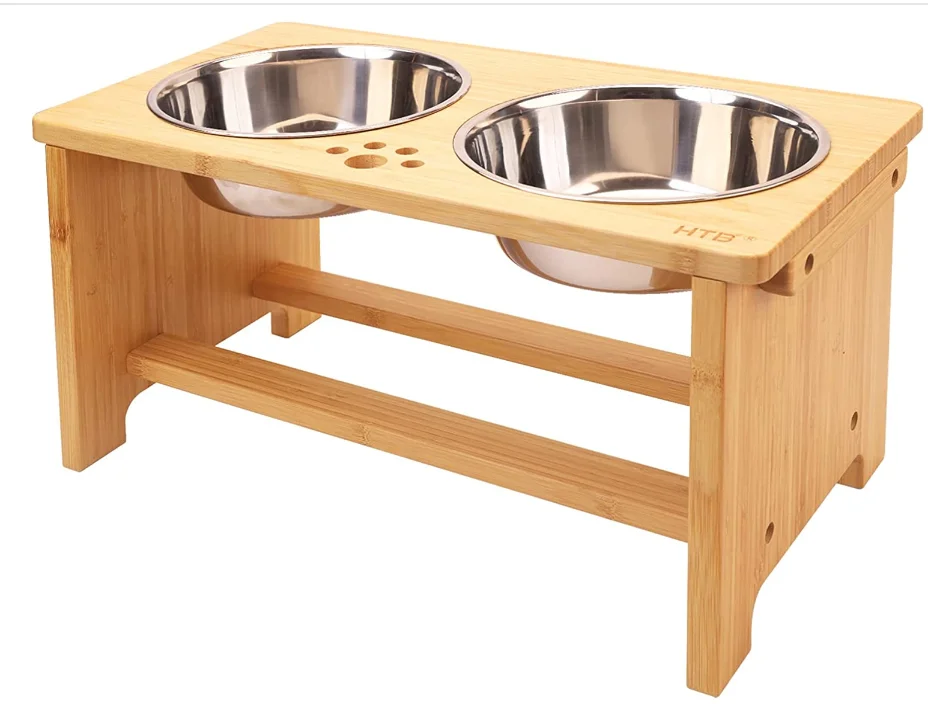 Elevated Feeder for Dogs Cats Food and Water Bowls Stand Feeder