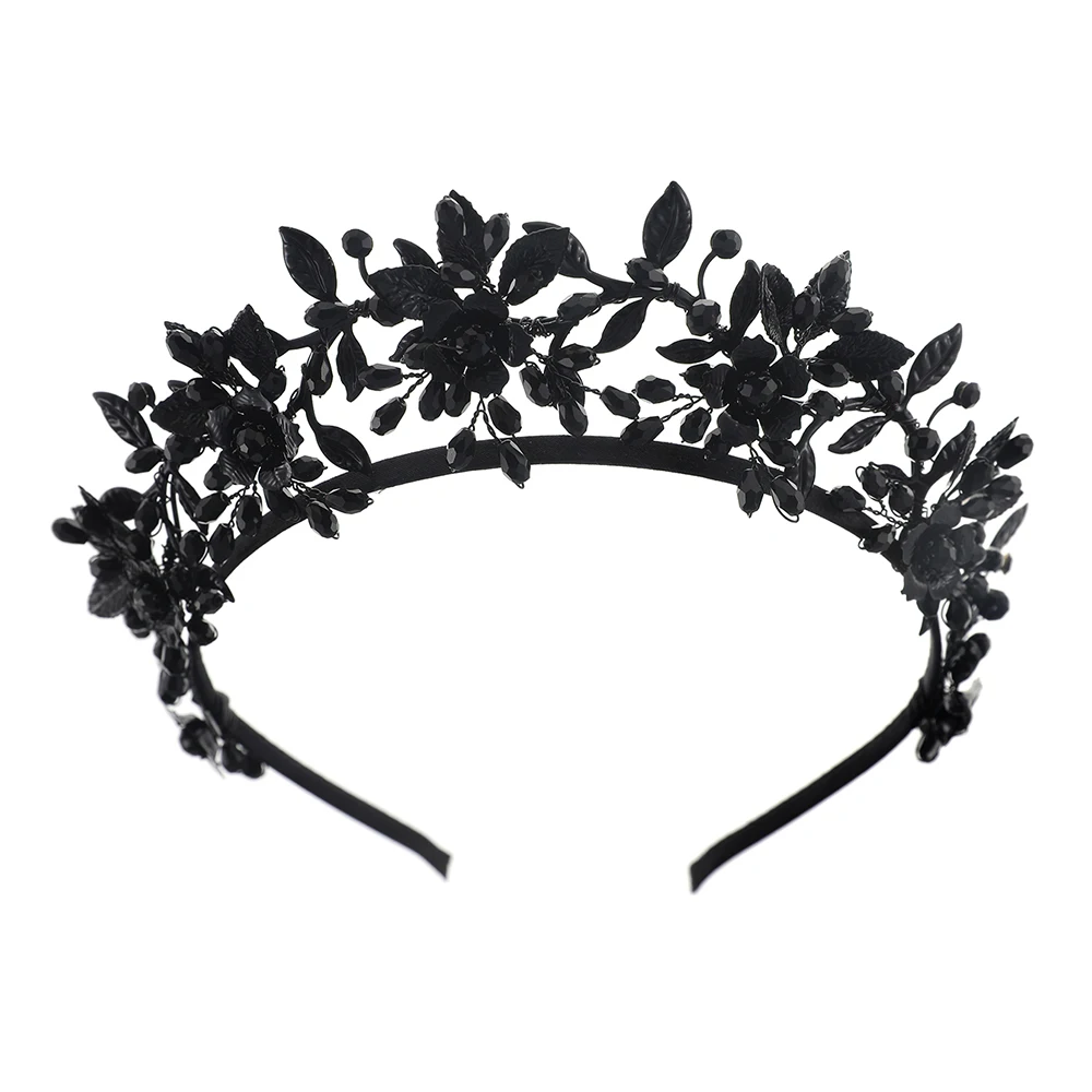 Барокко ручной работы черный металлический свадебный головной убор Корона для выпускного вечера королева короны диадем