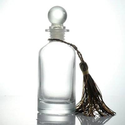 
Home fragrance 250ml Clear Aroma Reed Diffuser Round Glass Bottle 