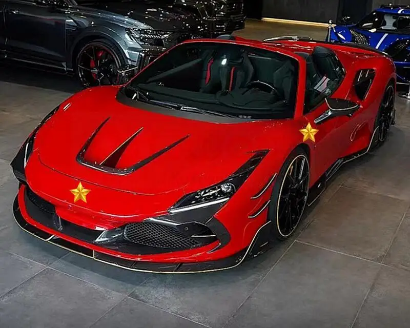 M style front lip rear diffuser rear spoiler side skirt dry carbon body kit for F8 car bumper