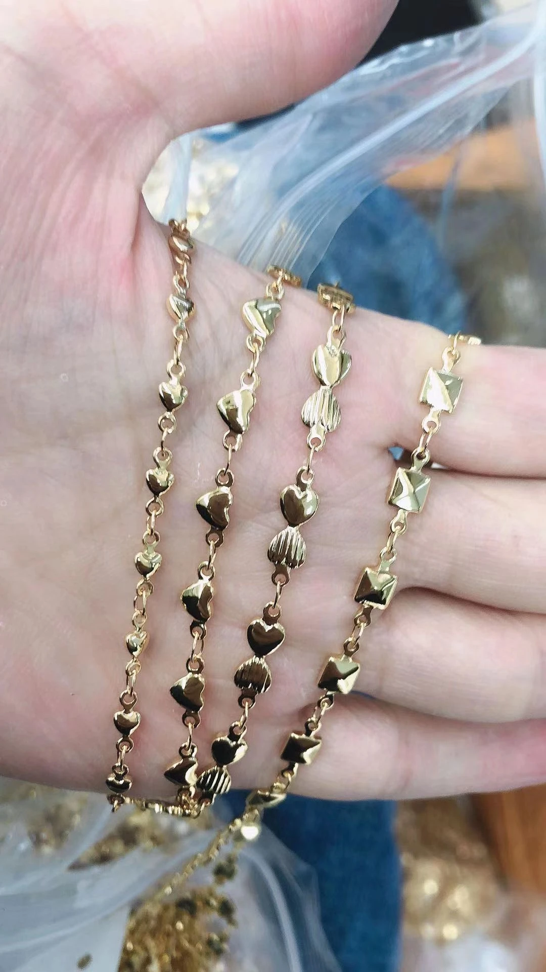 Wholesale High quality stainless steel 24k gold plated chain roll  chain for jewelry making