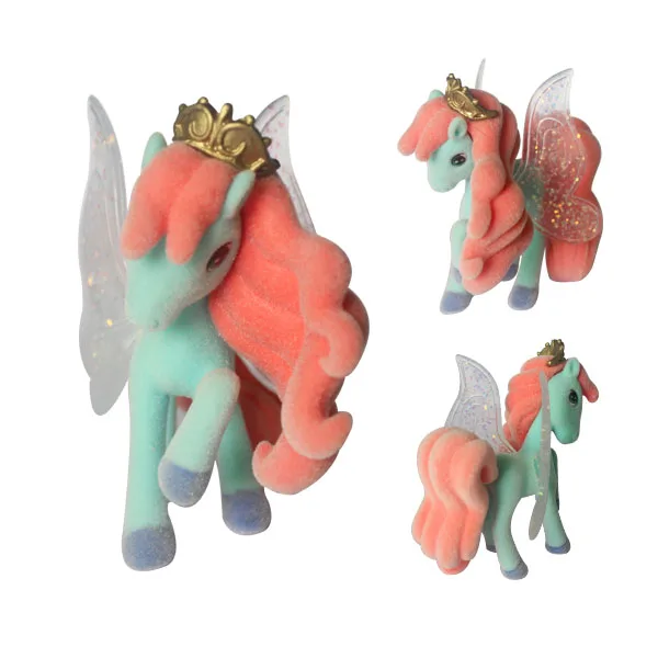 Promotional  Gifts Toys Flocking  Plastic Figures Unicorn Horses 16 Toys children toys