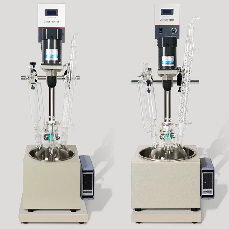 Chemical Continuous Stirred Tank Reactor Vacuum Single Layer Glass Reactor Reaction Vessel Kettle 20L