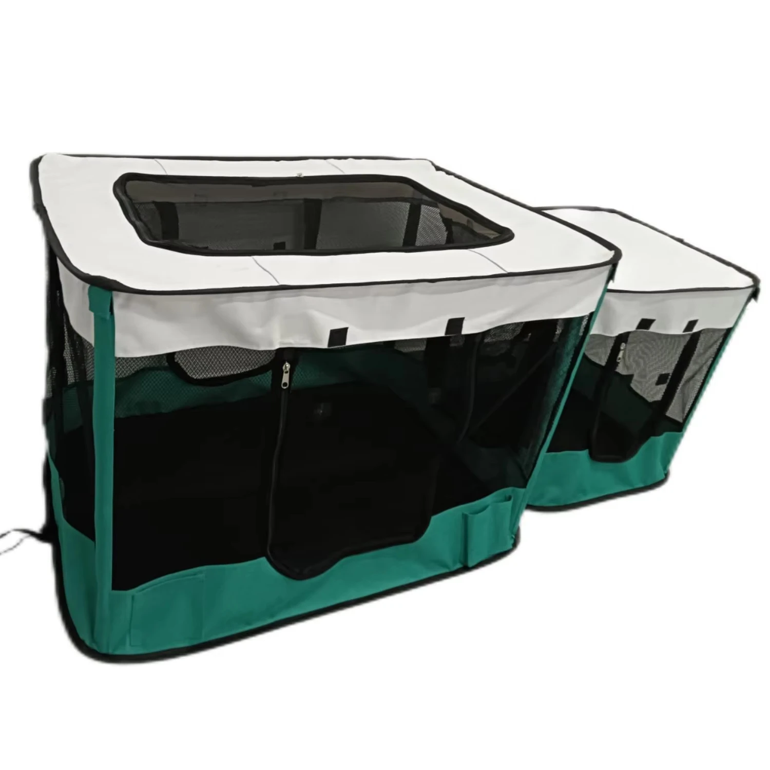 Combination Big&Small Pet Cage White Green Color Cats Play Sleep Rest Kennel Breathable Air Mesh Net Folding Customized PVC Pole