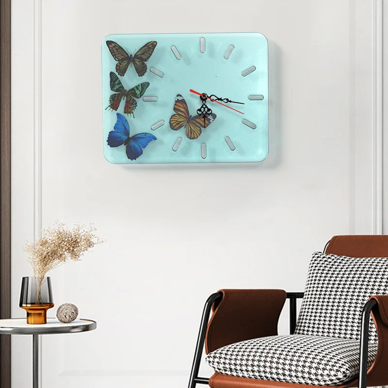 Круглые прямоугольные формы DM467 для часов из эпоксидной и силиконовой смолы литой орнамент ручной работы «сделай сам» украшения стен