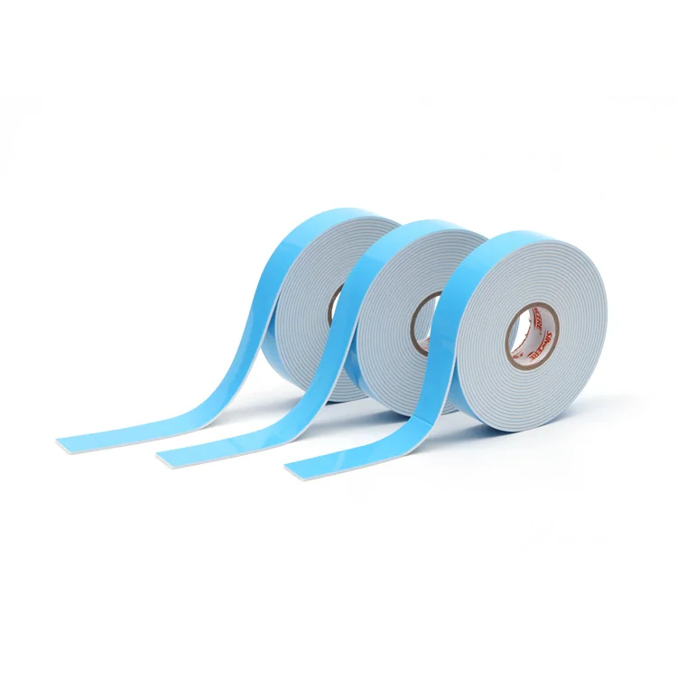 ISO9001 CE REACH ROHS Certification Heat Activated Strong Adhesive Easy Removable Double Sided blue Foam Tape