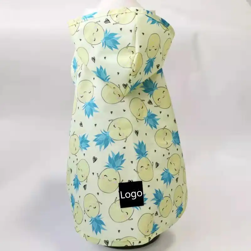 High Quality Durable And Sturdy Yellow And Cartoon Prints Pet Rain Coat