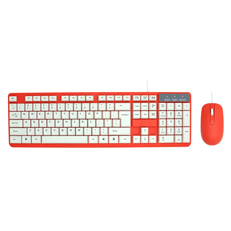 New Trends Beautiful Colors USB office business wired keyboard and mouse kit combo set teclado clavier for PC