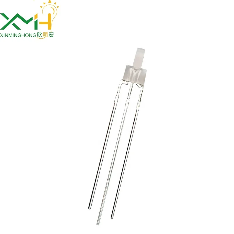 2mm nipple red and green dual color led 3 pins common cathode