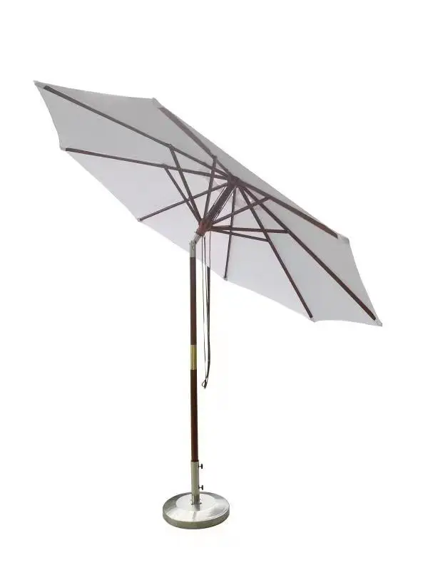 Danlong 9ft Commercial luxury outdoor patio garden umbrella wooden parasol for restaurant