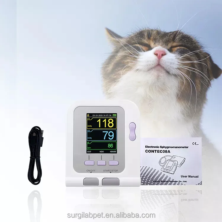 Veterinary Digital Blood Pressure Monitor Vet Sphygmomanometer For Pets Animal Clinic