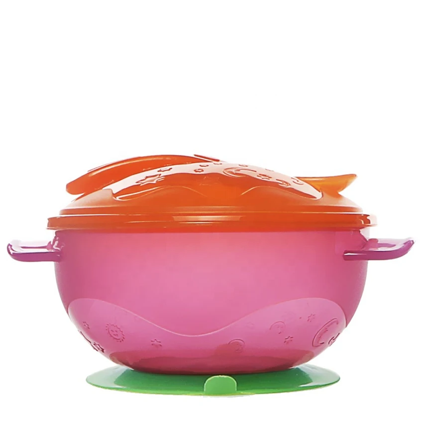  Wholesale New Style Non-toxic Training Feeding Baby Bowl Spoon BPA Free Eco friendly Food Set with