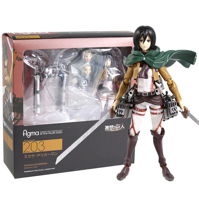 Figma Attack on Ti-tan Shingeki no Kyojin Mikasa Ackerman #203 Anime Action Figure Toy
