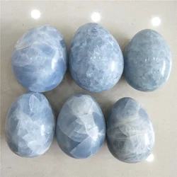 Wholesale Natural Rock Blue Celestite Crystal Massage Egg Celestitel Egg