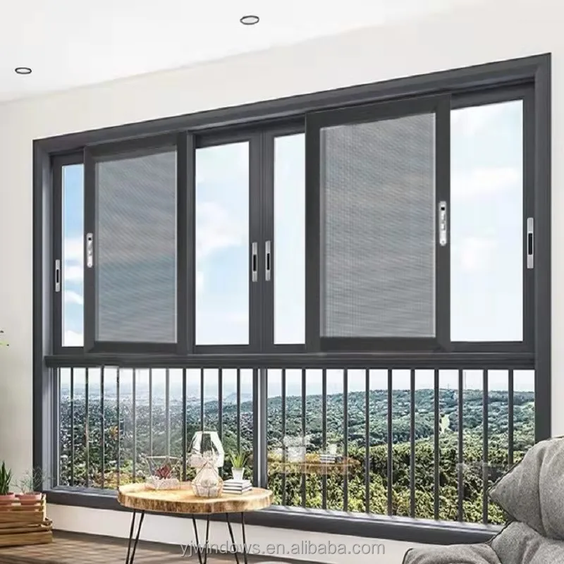 Simple Design Aluminium Sliding Window With Fly Screen Windows(old)