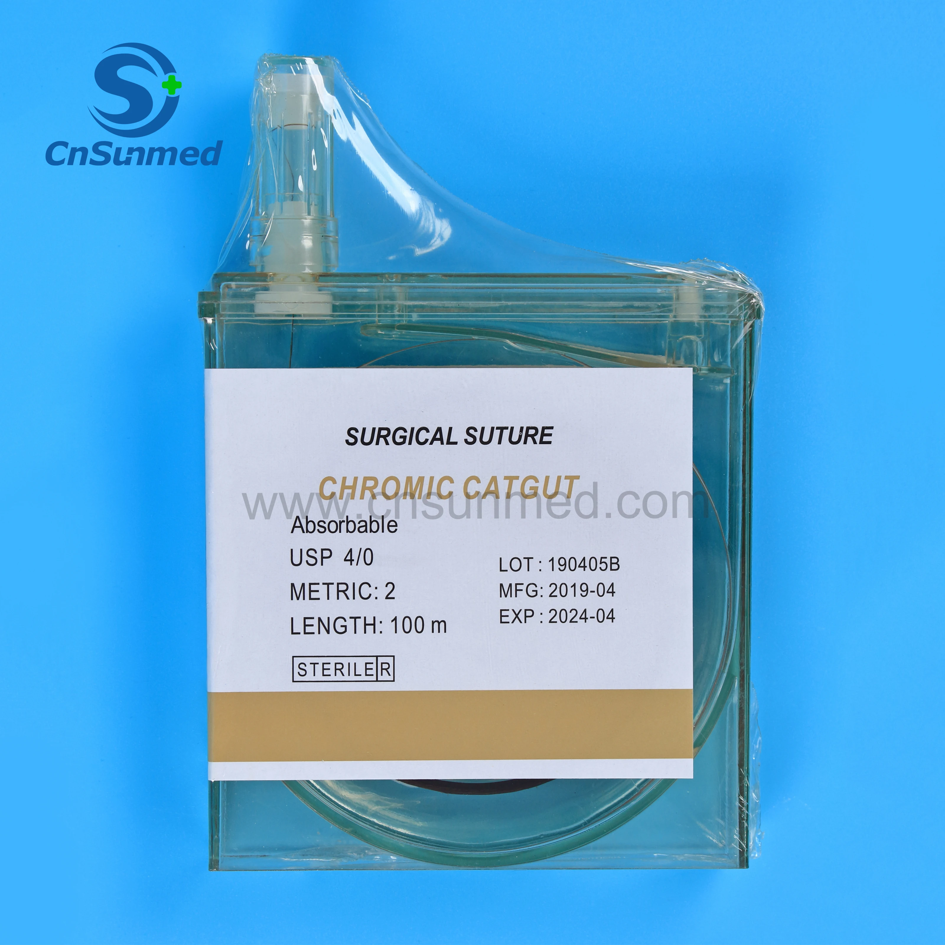 
chromic catgut USP4/0 100m in cassette suture sterile surgical absorbable sterile medical 