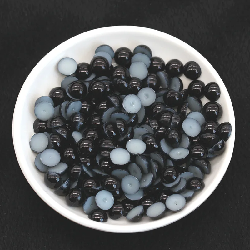 Hot Flat Back AB Pearls Loose Jewelry ABS Plastic Half Pearls Nail Art Handmade Craft DIY Rhinestone Beads Flatback Rhinestones