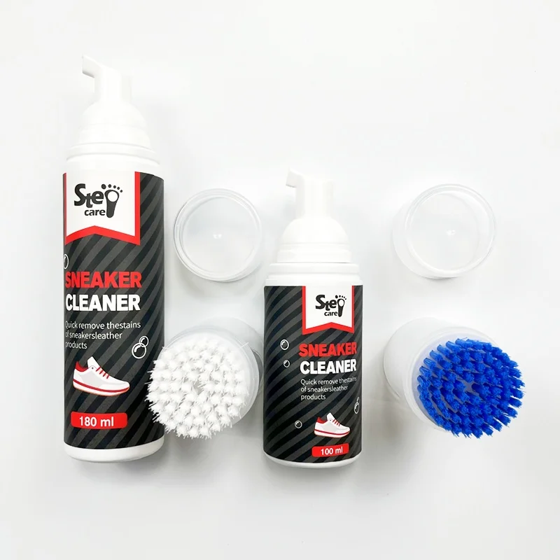 High Quality Shoe Care Kit 100ml and 180ml sports shoe Cleaning Kit with brush head