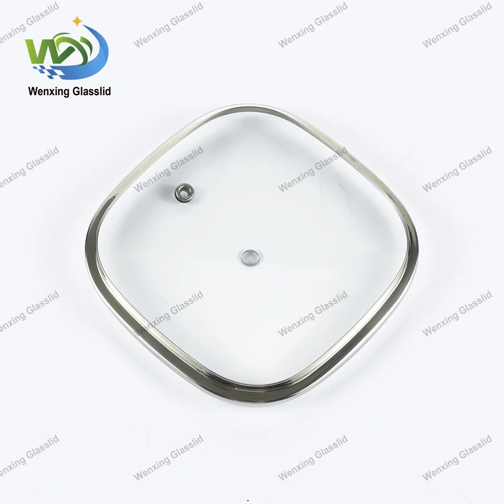 Square shape Tempered Glass Lid for Square Fry Pan Use Parts of Necessary Cookware