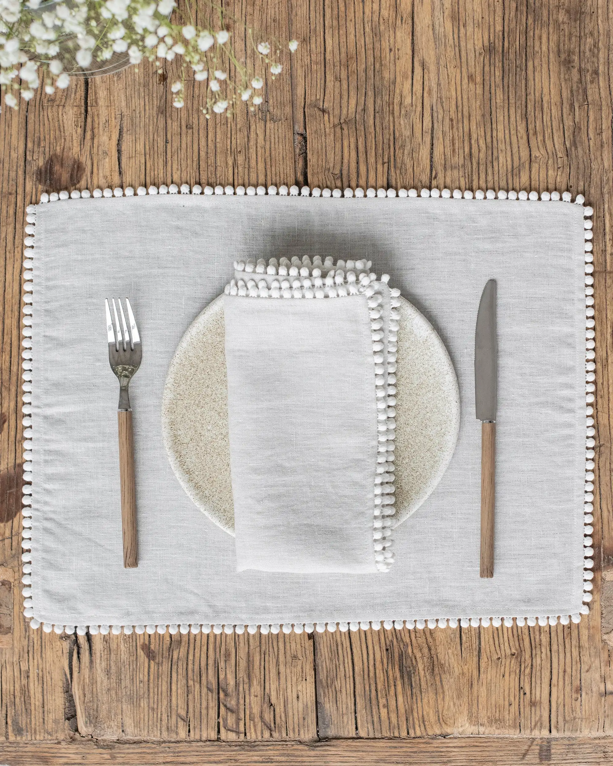 Eco Placemat Set OEKO Certificate Pure French Linen Placemats Home Deco Kitchen Dinning Cloth