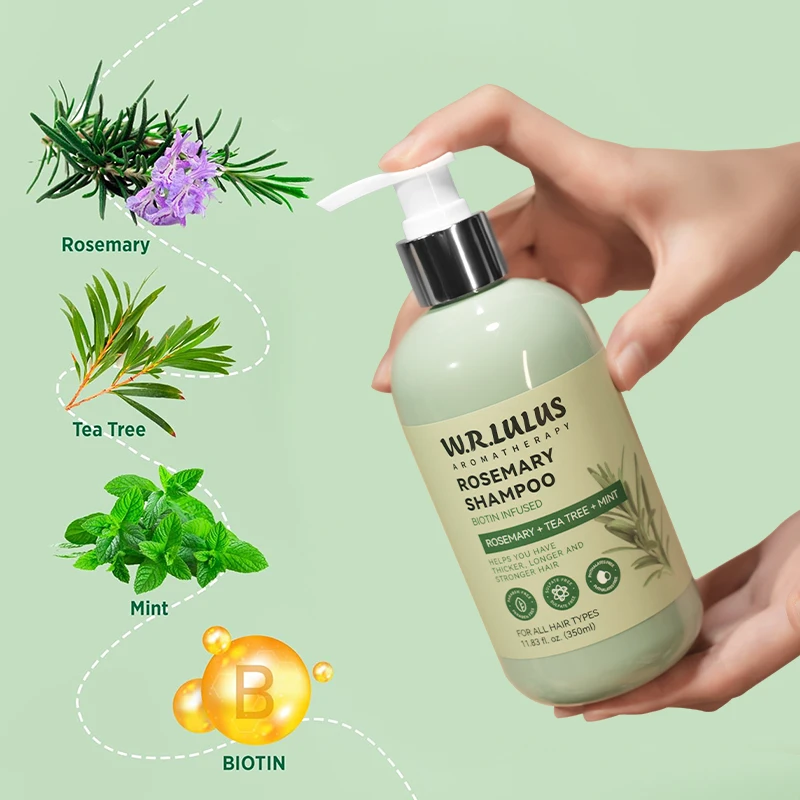 Private Label 100% Natural Hair Nourishing Growth Scalp Gentle Cleaning Rosemary Mint Protien Shampoo and Conditioner