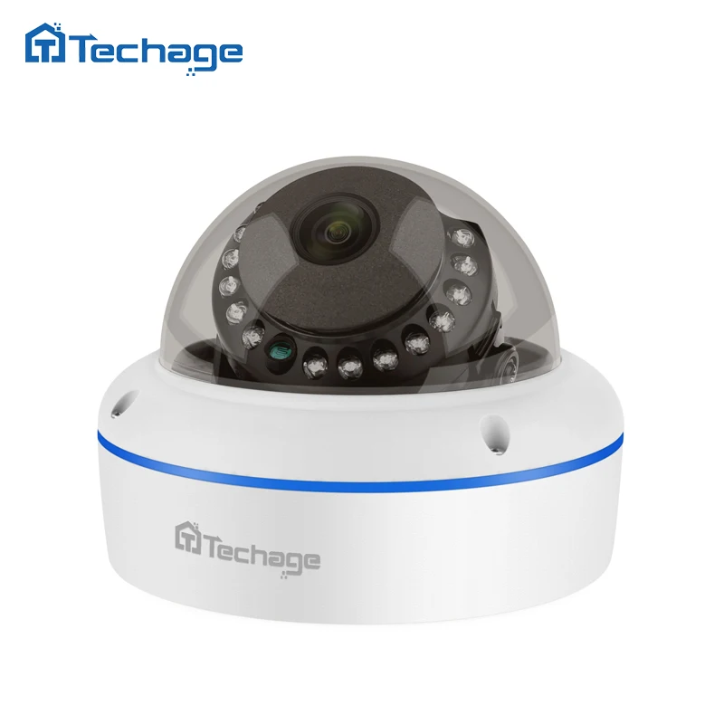 Techage 4Megapixel Dome Camera AI H.265 IP Poe Camera CCTV With Audio Recording 4MP 3.6mm IP POE Camera