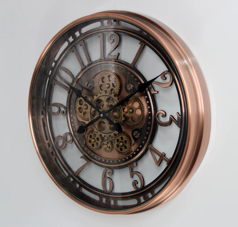 Factory hot sale COG clock 2018 metal moving gear wall
