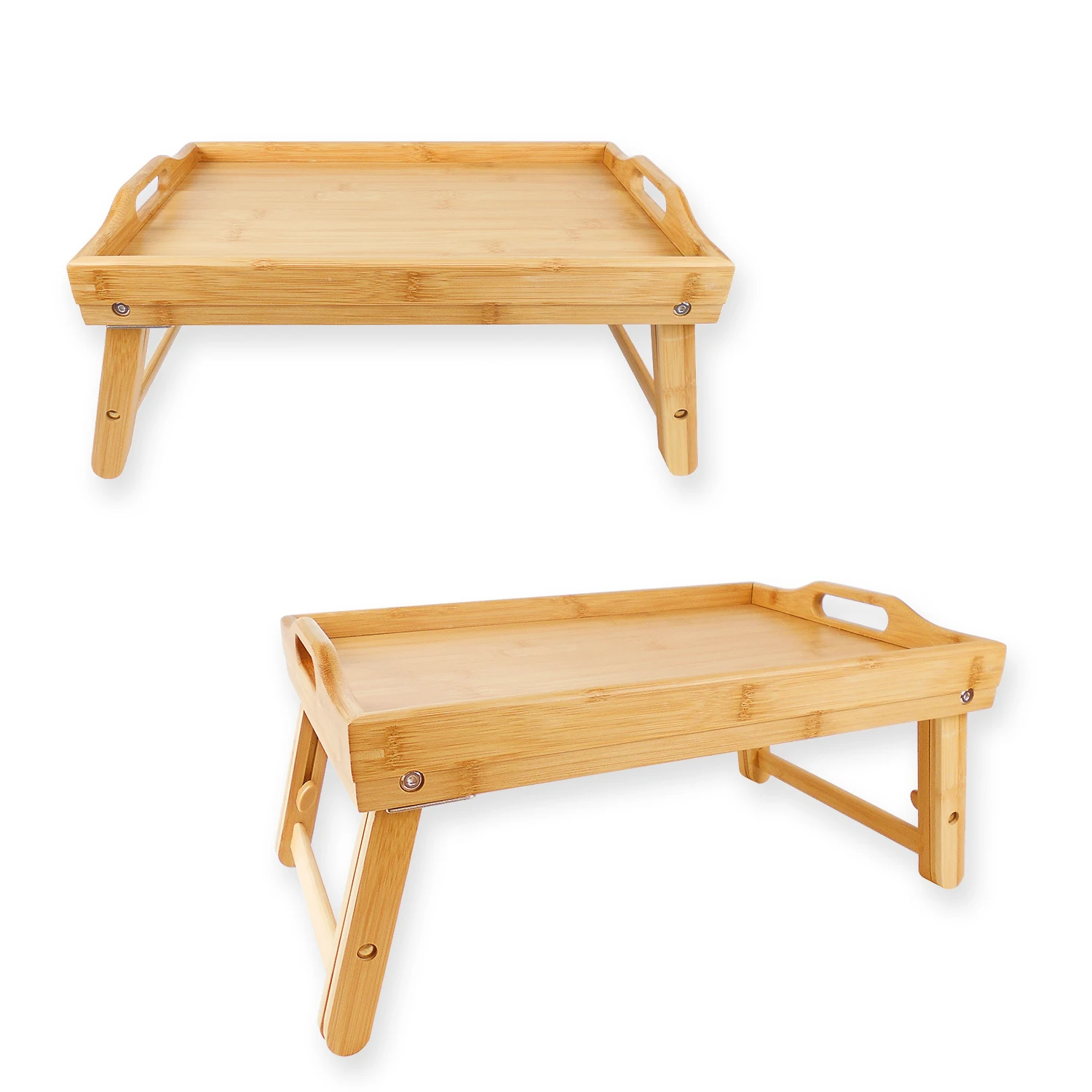 Waterproof Foldable Bamboo Breakfast Food Dinner Serving Bed Table Tray