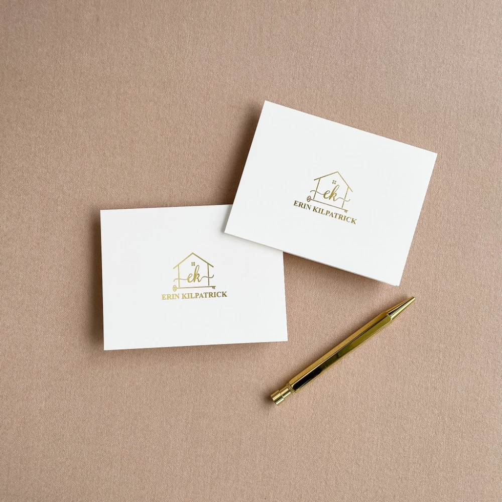 Luxury Gold Foil Thank You Card Folded Notecard Set Gold Foil Thank You Cards