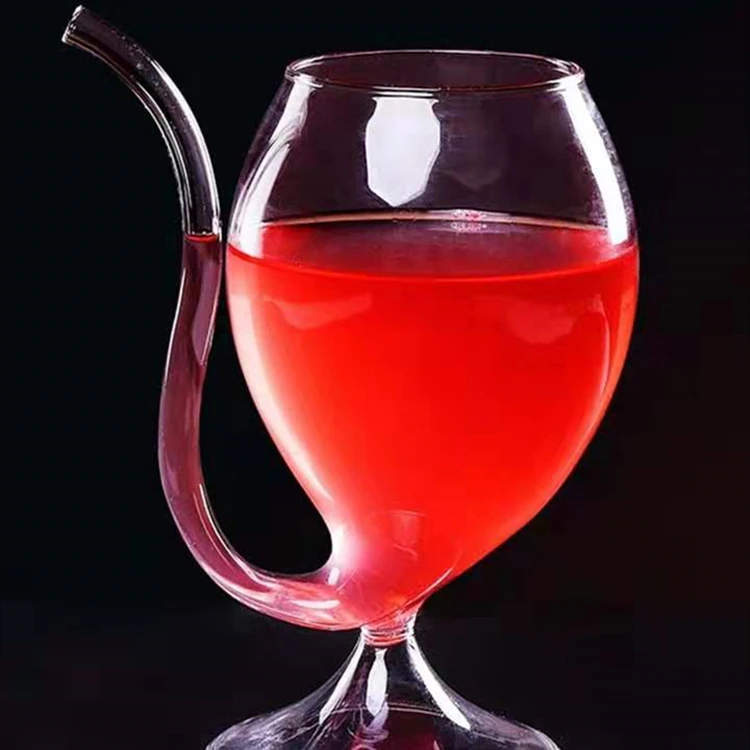 Vampire Cocktails And Mixed-Drinks Cup With Straw Bar Glass Martini Cup High Borosilicate