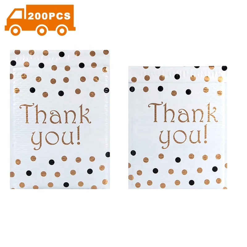 
[Free Shipping] 8.5*12 Large Plastic Packaging Shipping Pack Padded Envelope Bubble White logo Poly Thank You Bubble Mailers 