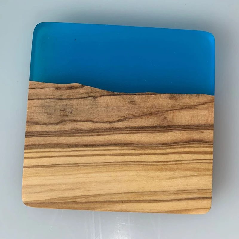 Handmade Olivia Wood and Epoxy Resin Coaster for Water Resistance,Easy Cleaning & No Stains