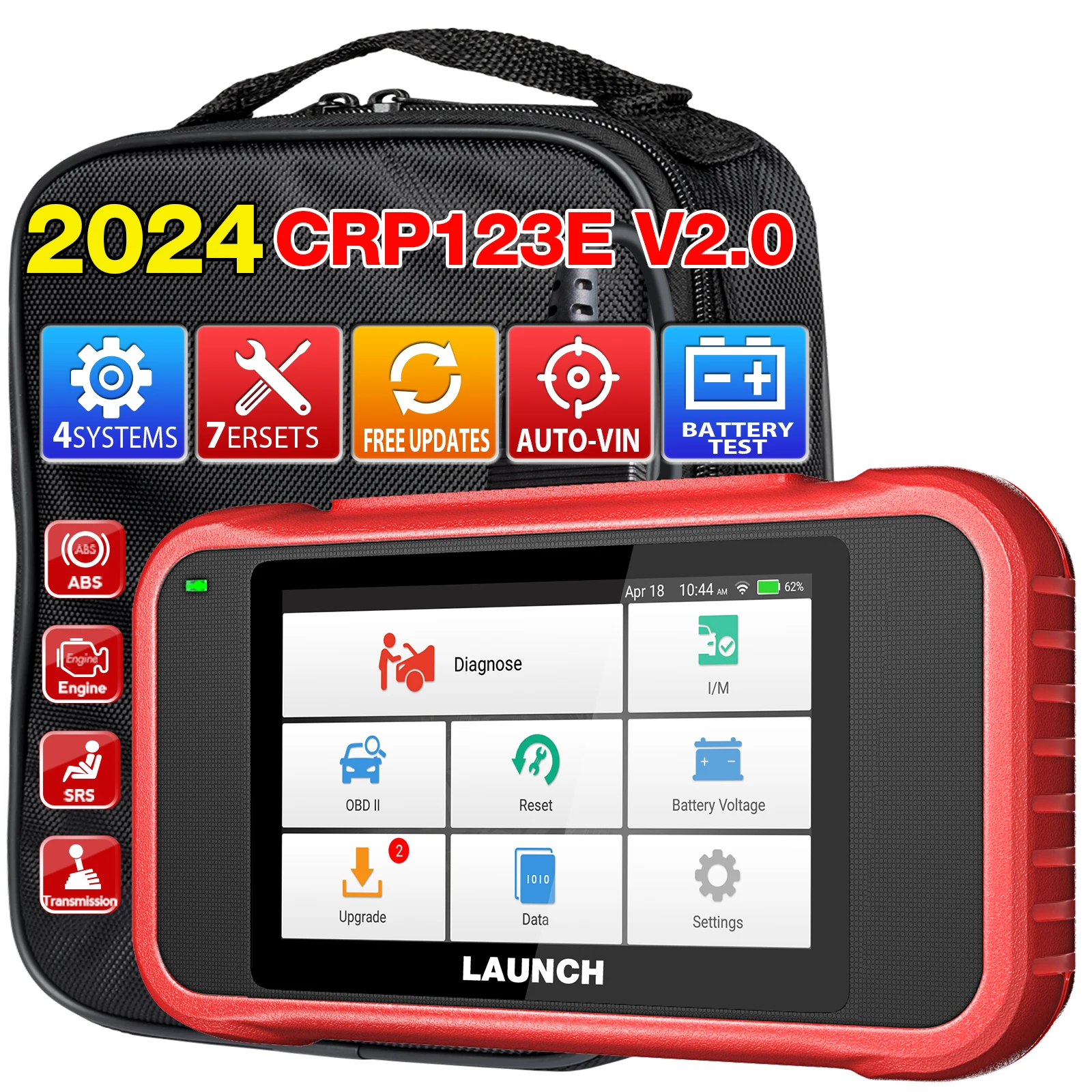 Launch CRP123E V2.0 2024 новейший Элитный считыватель кода Obd2 сканер ABS SRS трансмиссия двигателя автомобильный диагностический инструмент для автоматического бесплатного обновления