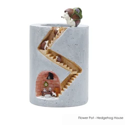 Creative Animal Resin Flowerpot Succulents Planter Water Planting Container Rabbit Hedgehog Decorative Pot Desktop Ornament Cre