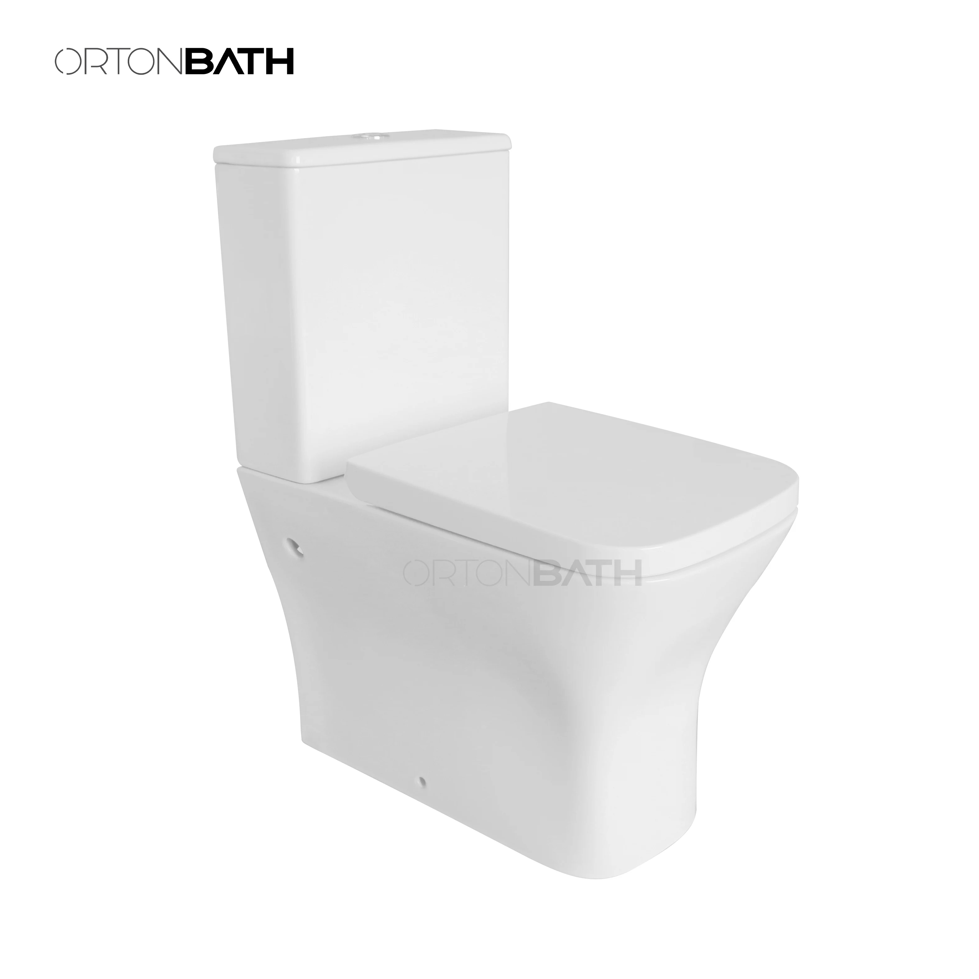 Водяной знак ORTONBATH, австралийский стандарт, Двухсекционный, без оправы, керамический туалет для ванной