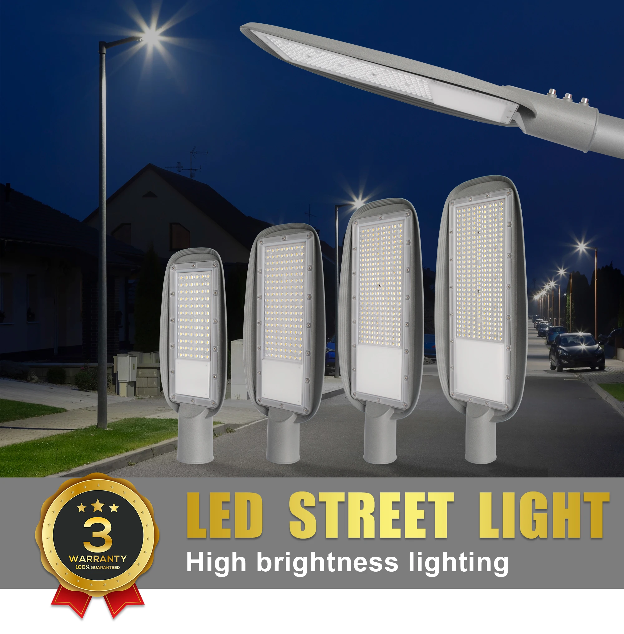 50w 100w 150w 200w Outdoor Led Street Light Ip65 Waterproof Led Solar Street Light