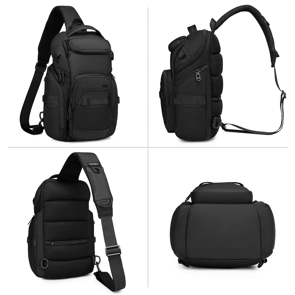 Ozuko 9809 Sling Bag Crossbody With Convertible Shoulder Strap For Men Hiking Daypack Multipurpose Cross Body Men Chest Bag