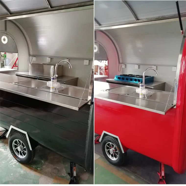 Customized Mobile Coffee Truck Food Cart Mini Hot Dogs Cart Mobile Food Trucks Ice Cream Cart Trucks Food Trailer