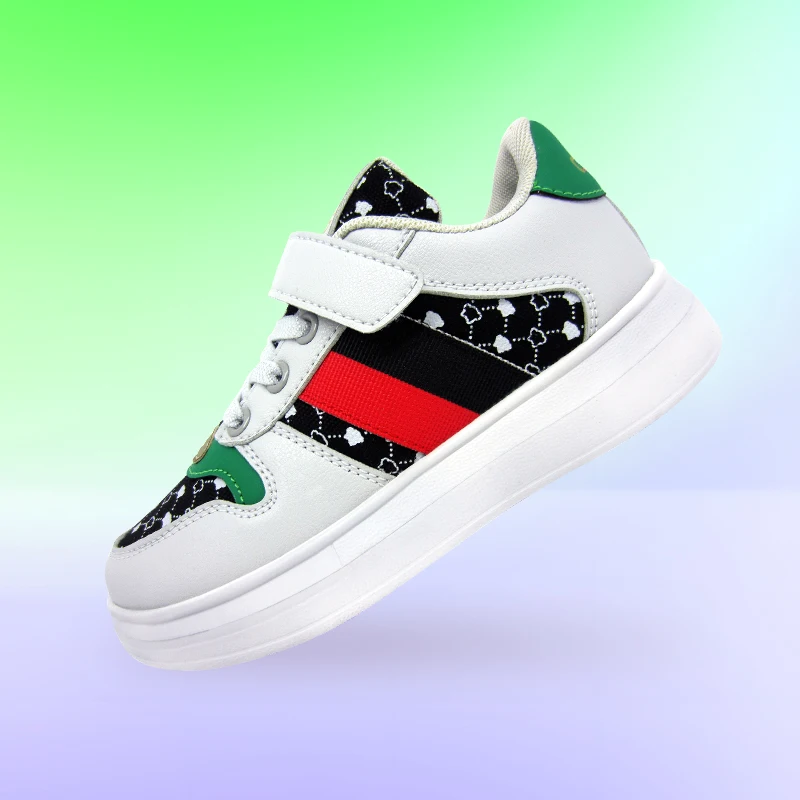 QILOO 2025 Unisex Sports Shoes for Kids Teens Casual Buckle Strap Canvas Leather Original PU Insole Skateboarding Running Girls