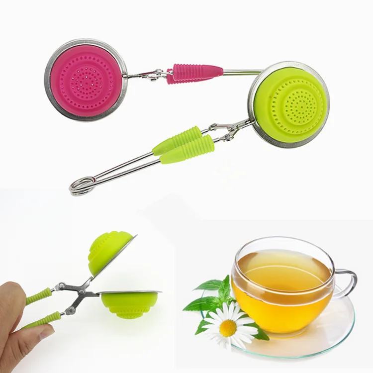 2019 creative gadgets stainless steel travel tea tools infuser ball silicone tea strainer filter