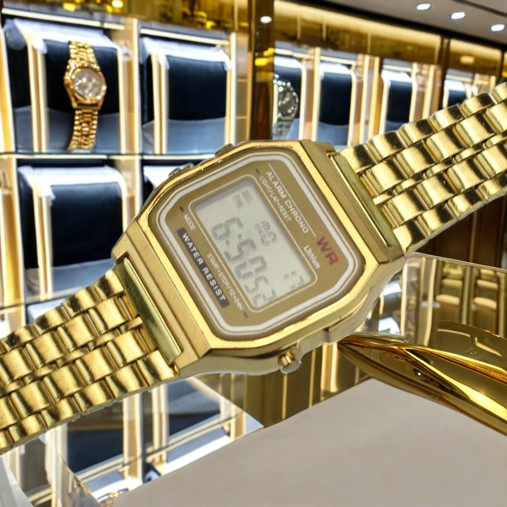 Luxury Unisex Sport Quartz Digital LED Wrist Watch Luminous Colorful LED Display Stainless Steel Band Alloy Case Featuring Alarm